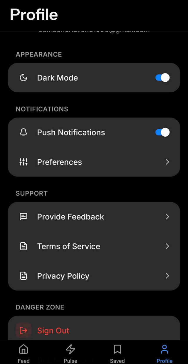 Mirai app — Preferences & Alerts