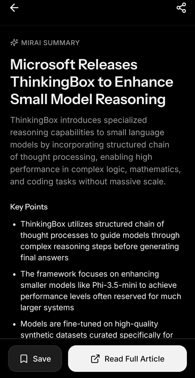 Mirai app — AI Summary